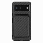 For Google Pixel 6 Carbon Fiber Leather Card Magsafe Phone Case(Black)