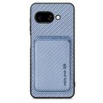 For Google Pixel 9a Carbon Fiber Leather Card Magsafe Phone Case(Blue)