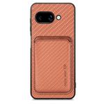 For Google Pixel 9a Carbon Fiber Leather Card Magsafe Phone Case(Brown)
