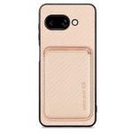 For Google Pixel 9a Carbon Fiber Leather Card Magsafe Phone Case(Khaki)