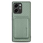 For Honor 80 SE Carbon Fiber Leather Card Magsafe Phone Case(Green)