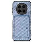 For Honor Magic 7 Pro Carbon Fiber Leather Card Magsafe Phone Case(Blue)