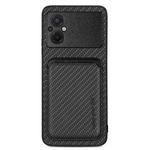 For Xiaomi Poco M5 4G Carbon Fiber Leather Card Magnetic Phone Case(Black)