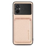 For Xiaomi Poco M5 4G Carbon Fiber Leather Card Magnetic Phone Case(Khaki)