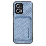 For Xiaomi Redmi Note 11T Pro 5G Carbon Fiber Leather Card Magnetic Phone Case(Blue)