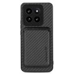 For Xiaomi 14 Pro Carbon Fiber Leather Card Magnetic Phone Case(Black)