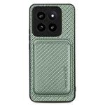 For Xiaomi 14 Pro Carbon Fiber Leather Card Magnetic Phone Case(Green)