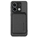 For Xiaomi Redmi Note 13 4G Carbon Fiber Leather Card Magnetic Phone Case(Black)