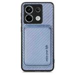 For Xiaomi Redmi Note 13 4G Carbon Fiber Leather Card Magnetic Phone Case(Blue)