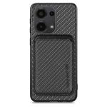 For Xiaomi Redmi Note 13 Pro 4G Carbon Fiber Leather Card Magnetic Phone Case(Black)