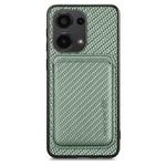 For Xiaomi Redmi Note 13 Pro 4G Carbon Fiber Leather Card Magnetic Phone Case(Green)
