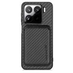 For Xiaomi 15 Carbon Fiber Leather Card Magnetic Phone Case(Black)