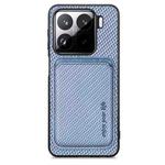 For Xiaomi 15 Carbon Fiber Leather Card Magnetic Phone Case(Blue)
