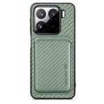 For Xiaomi 15 Carbon Fiber Leather Card Magnetic Phone Case(Green)