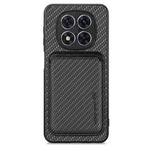 For Xiaomi Redmi Note 14 Pro+ 5G Carbon Fiber Leather Card Magnetic Phone Case(Black)