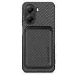 For Xiaomi Poco X7 Pro Carbon Fiber Leather Card Magnetic Phone Case(Black)