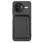 For Redmi K80 Pro / Poco F7 Ultra Carbon Fiber Leather Card Magnetic Phone Case(Black)