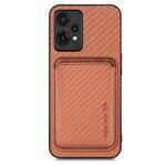 For Oneplus Nord CE 2 Lite 5G Carbon Fiber Leather Card Magsafe Phone Case(Brown)