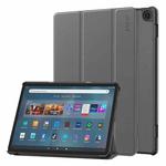 For Amazon Fire Max 11 ENKAY Tri-fold Custer Texture Leather Smart Tablet Case(Grey)