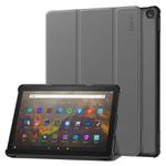 For Amazon Fire HD 10 2023 ENKAY ENKAY Tri-fold Custer Texture Leather Smart Tablet Case(Grey)