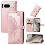 For Google Pixel 8 Pro Mandala Flower Embossed Leather Phone Case(Rose Gold)