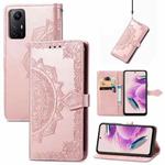 For Xiaomi Redmi Note 12S Mandala Flower Embossed Leather Phone Case(Rose Gold)