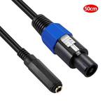 JUNSUNMAY Speakon Male to 6.35mm Female Audio Speaker Adapter Cable with Snap Lock, Length: 50cm