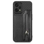 For Oneplus Nord CE 2 Lite 5G Carbon Fiber Horizontal Flip Zipper Wallet Phone Case(Black)
