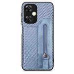 For Oneplus Nord CE 3 Lite Carbon Fiber Horizontal Flip Zipper Wallet Phone Case(Blue)