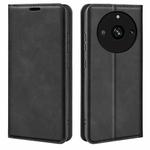 For Realme 11 Pro Retro-skin  Magnetic Suction Leather Phone Case(Black)