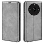 For Realme 11 Pro Retro-skin  Magnetic Suction Leather Phone Case(Grey)