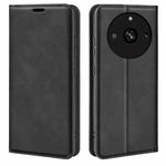 For Realme 11 Retro-skin Magnetic Suction Leather Phone Case(Black)