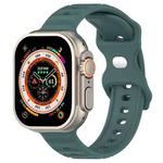 For Apple Watch Ultra 49mm Reverse Buckle Dot Texture Silicone Watch Band(Olive Green)