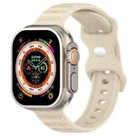 For Apple Watch 8 41mm Reverse Buckle Dot Texture Silicone Watch Band(Khaki)