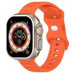 For Apple Watch 7 45mm Reverse Buckle Dot Texture Silicone Watch Band(Orange)