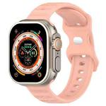 For Apple Watch 7 45mm Reverse Buckle Dot Texture Silicone Watch Band(Pink)