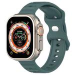 For Apple Watch 7 45mm Reverse Buckle Dot Texture Silicone Watch Band(Olive Green)