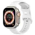 For Apple Watch 4 44mm Reverse Buckle Dot Texture Silicone Watch Band(White)