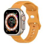 For Apple Watch 4 44mm Reverse Buckle Dot Texture Silicone Watch Band(Yellow)