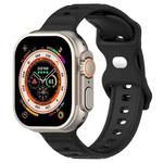 For Apple Watch 2 42mm Reverse Buckle Dot Texture Silicone Watch Band(Black)