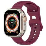 For Apple Watch 2 42mm Reverse Buckle Dot Texture Silicone Watch Band(Wine Red)