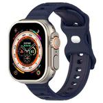For Apple Watch 2 42mm Reverse Buckle Dot Texture Silicone Watch Band(Midnight Blue)