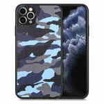 For iPhone 11 Camouflage Leather Back Cover Phone Case(Blue)