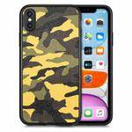 For iPhone X / XS Camouflage Leather Back Cover Phone Case(Yellow)