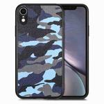 For iPhone XR Camouflage Leather Back Cover Phone Case(Blue)