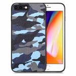 For iPhone 7 Plus / 8 Plus Camouflage Leather Back Cover Phone Case(Blue)