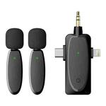 One by Two 3 in 1 Mini Wireless Lavalier Microphones for iPhone / Android / Camera with Noise Reduction Function