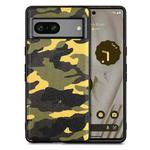 For Google Pixel 7A Camouflage Leather Back Cover Phone Case(Yellow)
