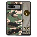 For Google Pixel 7A Camouflage Leather Back Cover Phone Case(Green)