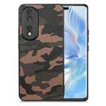 For Honor 80 Pro Camouflage Leather Back Cover Phone Case(Brown)
